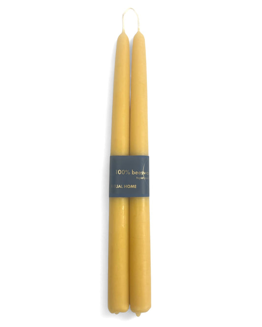 100% Beeswax Tapers- Natural