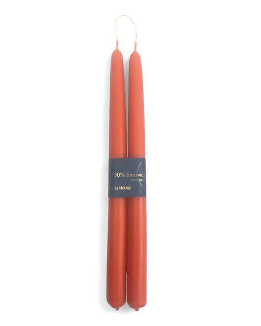 100% Beeswax Tapers- Terracotta