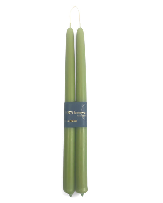 100% Beeswax Tapers- Sage
