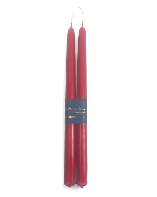 100% Beeswax Tapers- Red