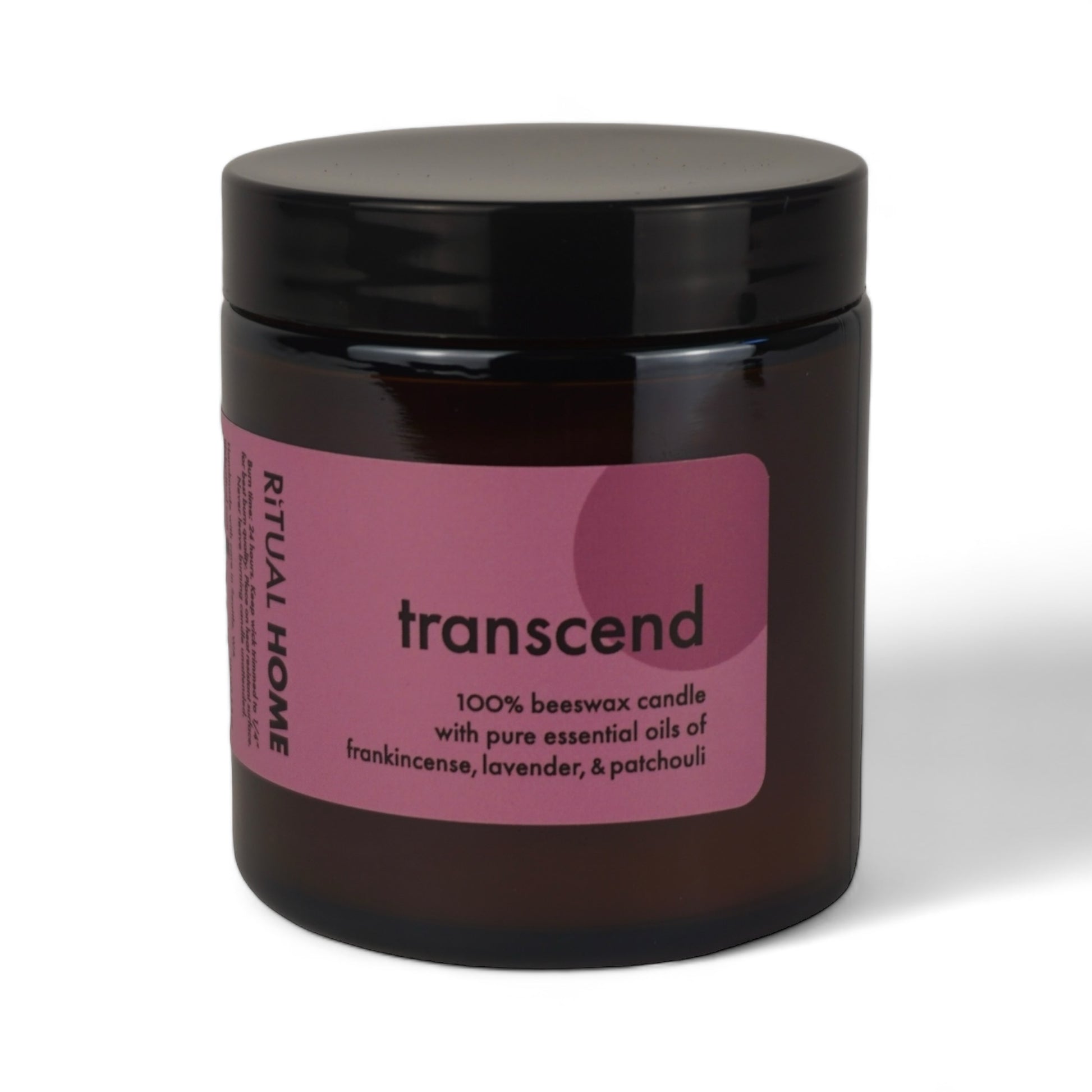 TRANSCEND AMBER JAR CANDLE- FRANKINCENSE, LAVENDER, PATCHOULI