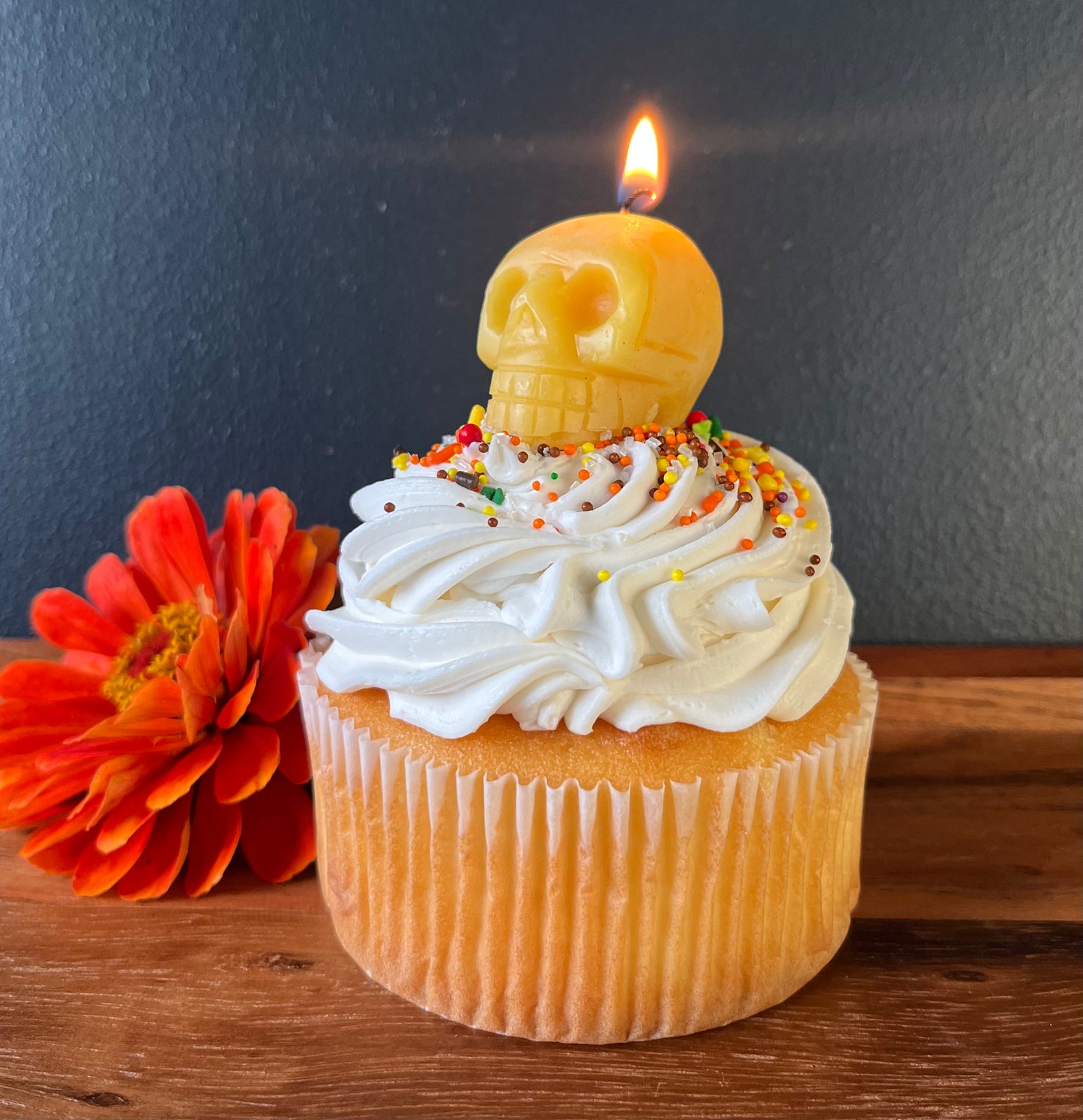 100% Beeswax 'Lil Skull Cake Candle- pack of two