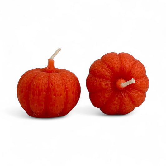 100% Beeswax 'Lil Pumpkin Cake Candle- pack of two