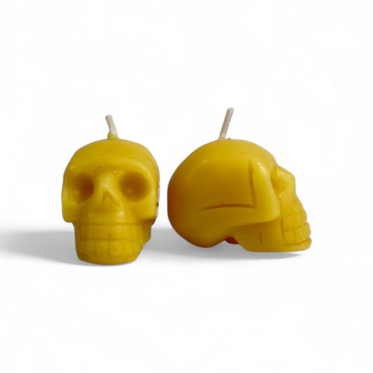 100% Beeswax 'Lil Skull Cake Candle- pack of two